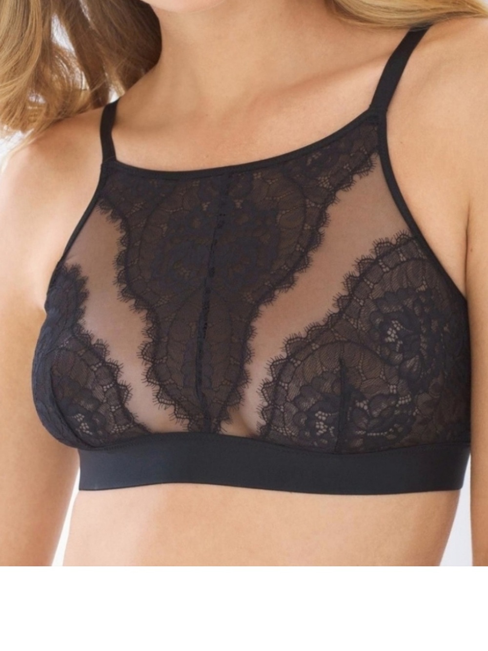 Soma Breathtaking High Neck Sheer Lace Bralette Size Medium